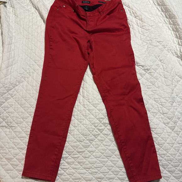 NEEDLE & CLOTH WOMENS PANTS RED SIZE 12 COTTON POLYESTER Skinny Ankle - Picture 1 of 12